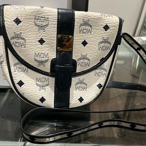 COPY - Vintage White and Navy crossbody MCM Bag